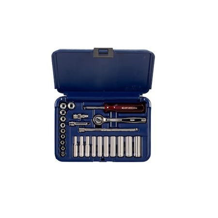 Wright Tool 1/4 in. Drive 25 Piece Blow Mold Case Set, 6 Point Standard Sockets 5/32 in., 1/2 in. 223-MC